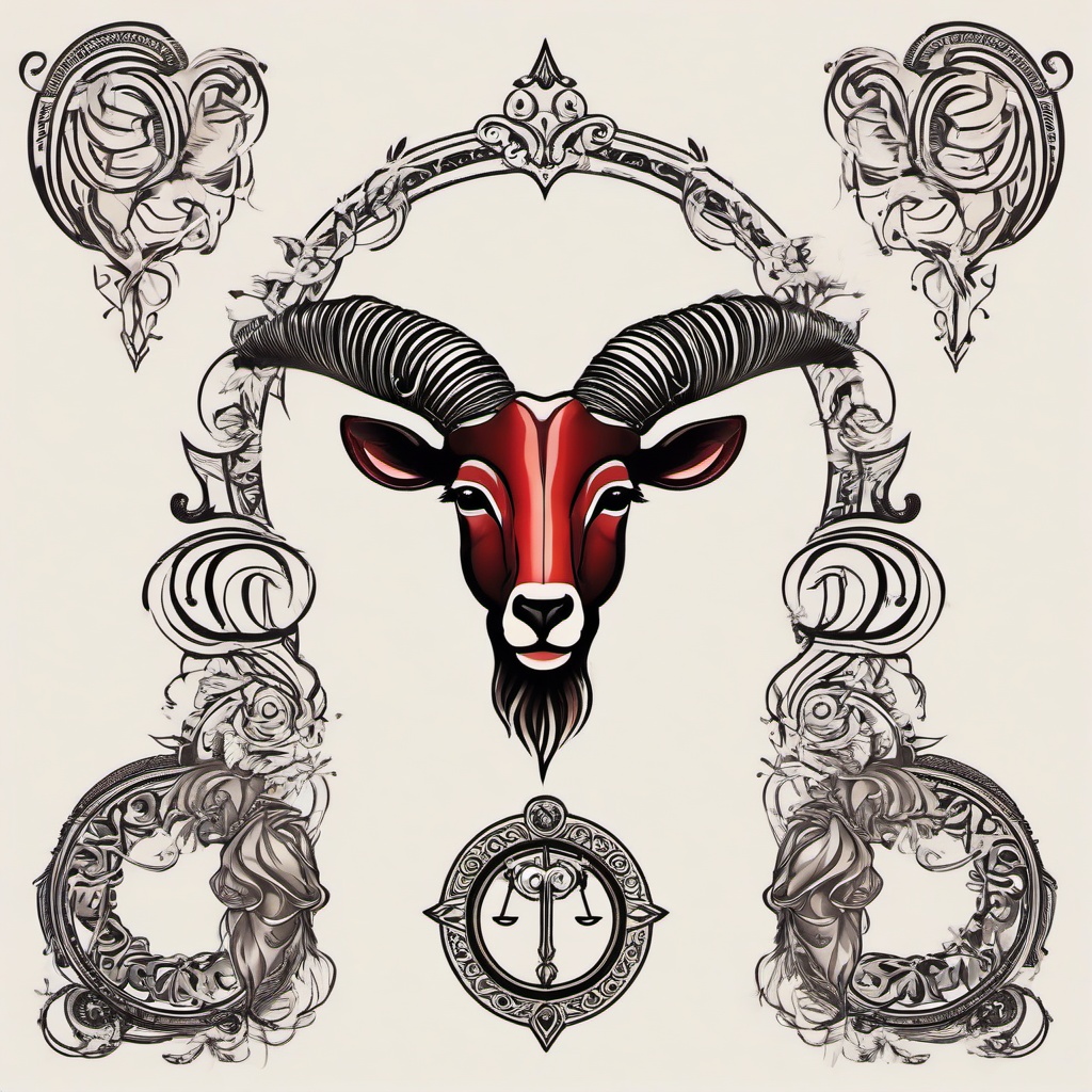 aries libra tattoo  simple vector color tattoo