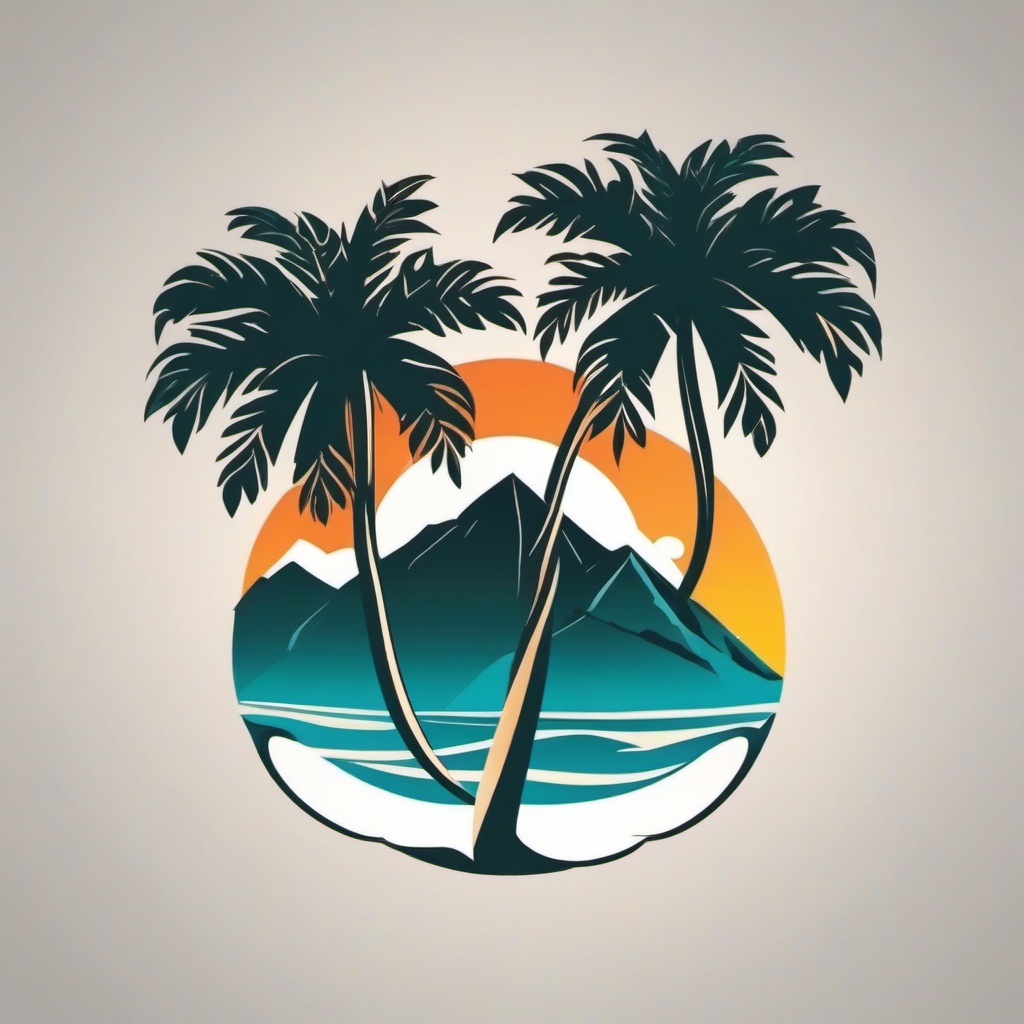 palm tree tattoo small  simple vector color tattoo