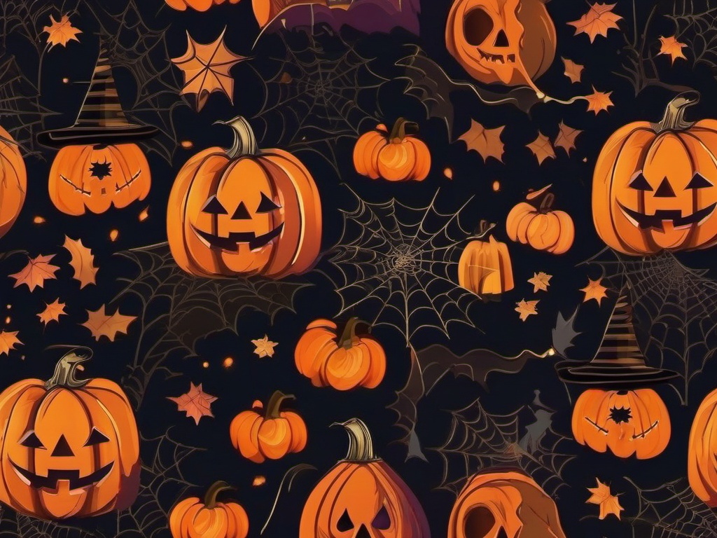 Aesthetic Halloween Wallpaper - Spooky Halloween Night  wallpaper style, intricate details, patterns, splash art, light colors