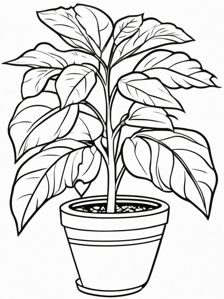 Plant Coloring Pages - Plant with roots  simple coloring pages