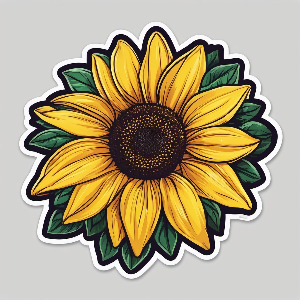 Cheerful Sunflower sticker- Radiant Petal Sunshine, , color sticker vector art