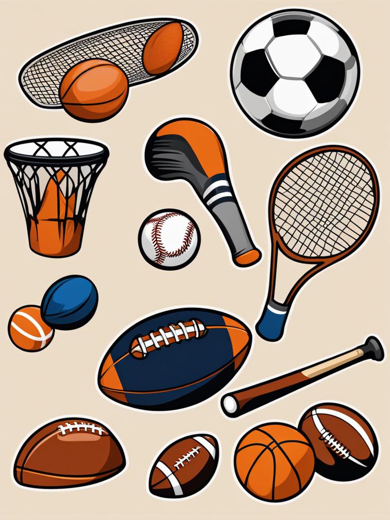 sports clipart - assorted sports equipment, ready for the thrill of competition and recreation 