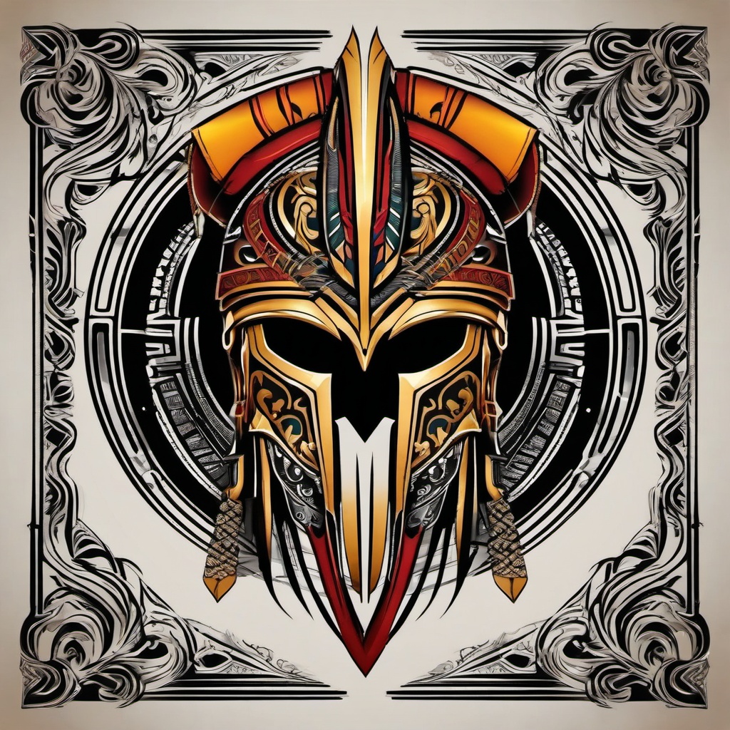 spartan tribal tattoo  simple vector color tattoo