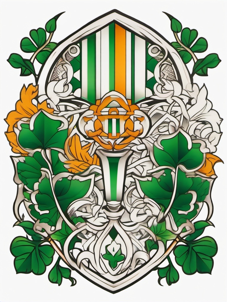 irish heritage tattoo  simple color tattoo,minimal,white background