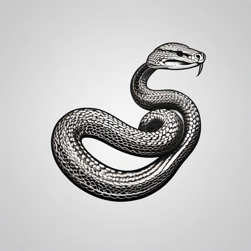 Snake Tattoo Cobra - Tattoo featuring a cobra snake.  simple vector tattoo,minimalist,white background