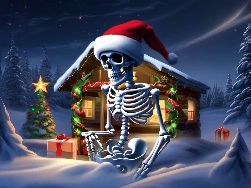 Christmas Skeleton Wallpaper  