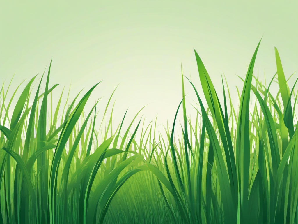 Grass clipart - lush green grass swaying in the breeze  color,minimalist,vector clipart