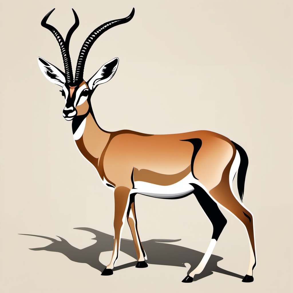 Gazelle clipart - Graceful antelope species found on the savannah, ,vector color clipart,minimal