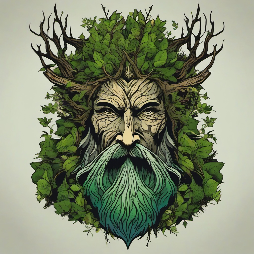 treebeard tattoo  simple vector color tattoo