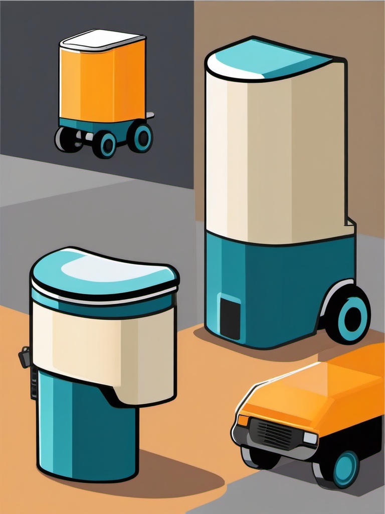 Toilet clipart - portable toilet in a construction zone  color,minimalist,vector clipart