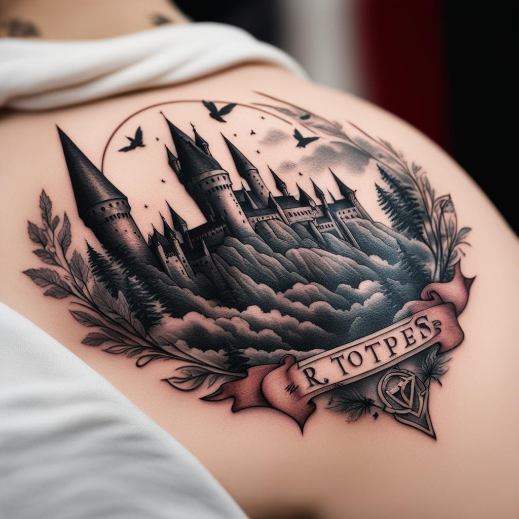 harry potter tattoo, inspired by the beloved wizarding world of j.k. rowling. 