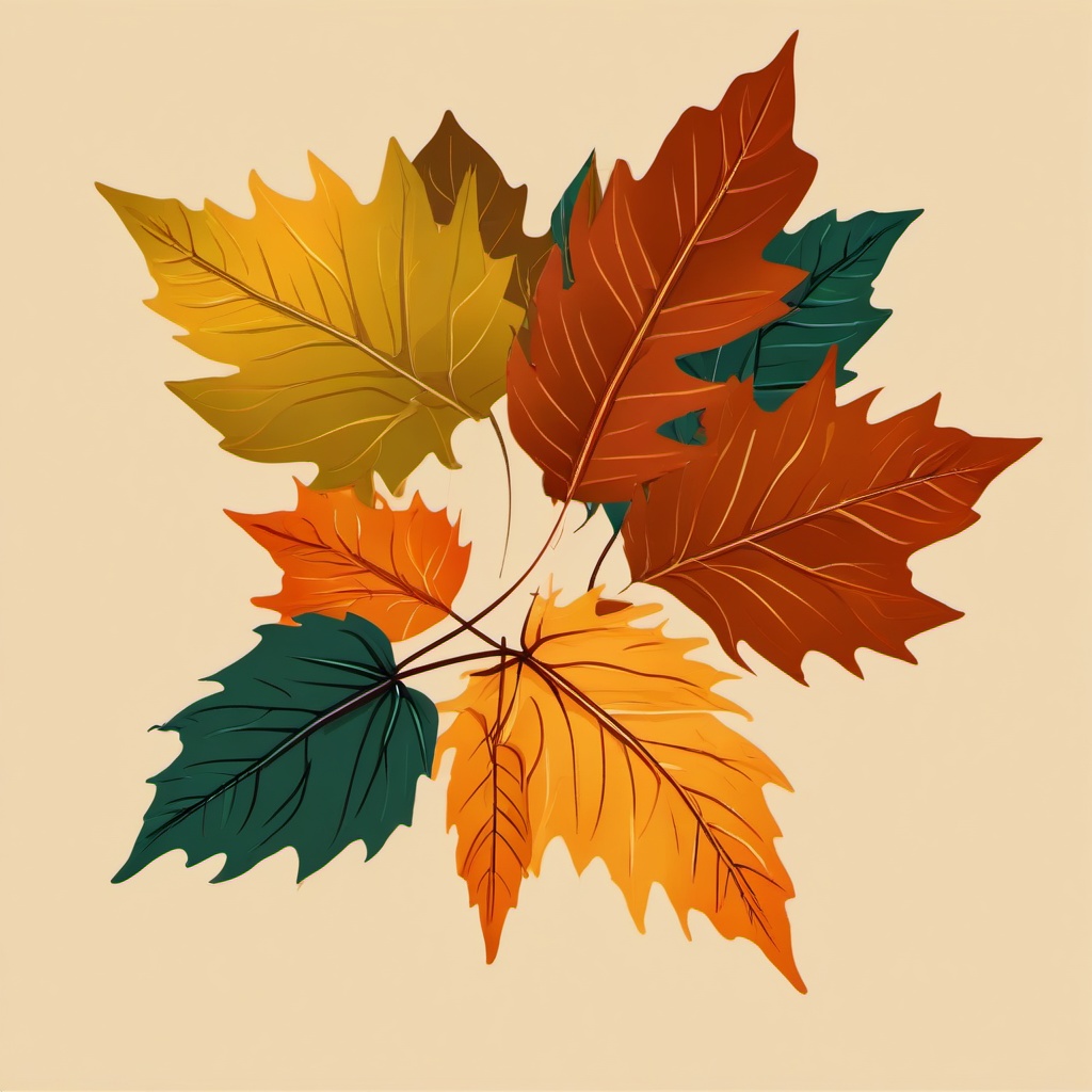 September clipart - autumn leaves turning colors in September  