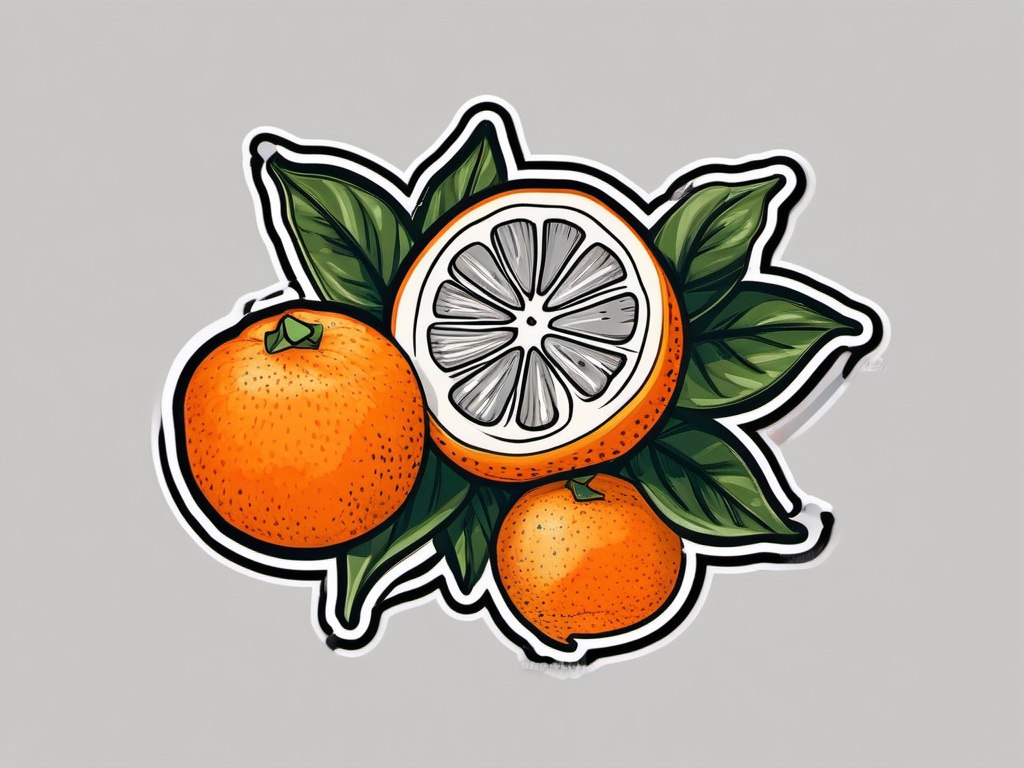 Clementine Sticker - Citrusy and sweet, a clementine-colored burst, , sticker vector art, minimalist design