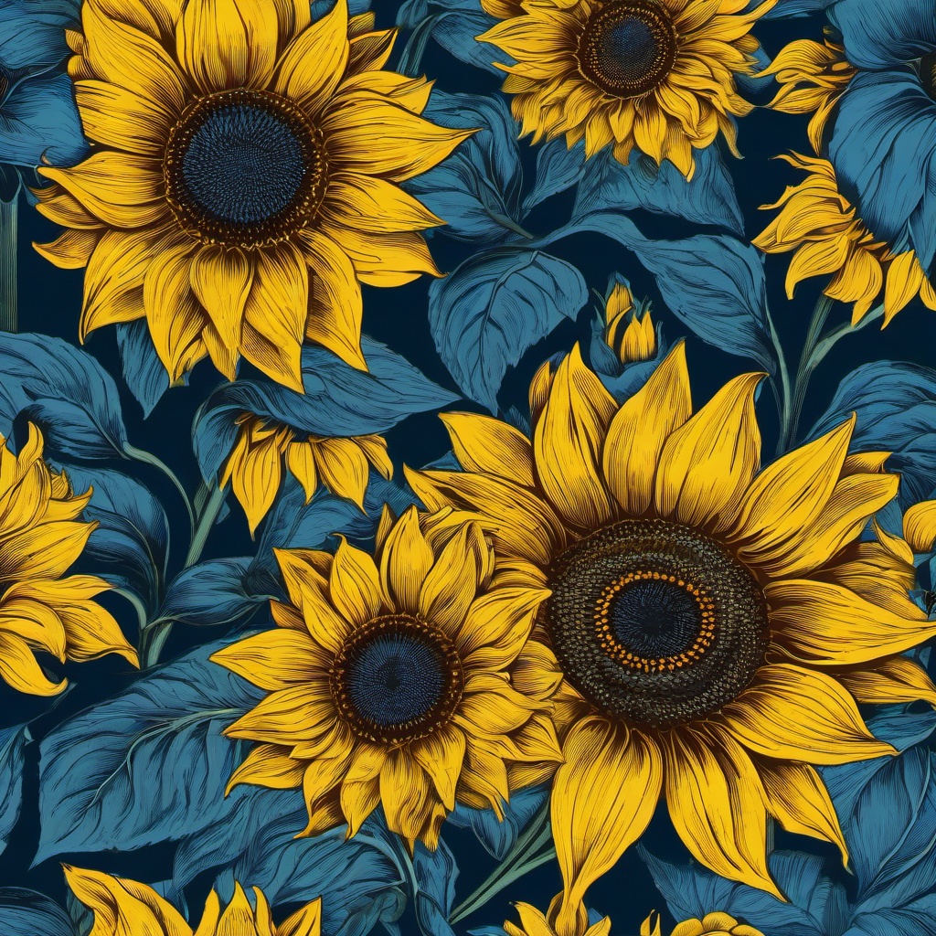 Sunflower Background Wallpaper - blue sunflower background  