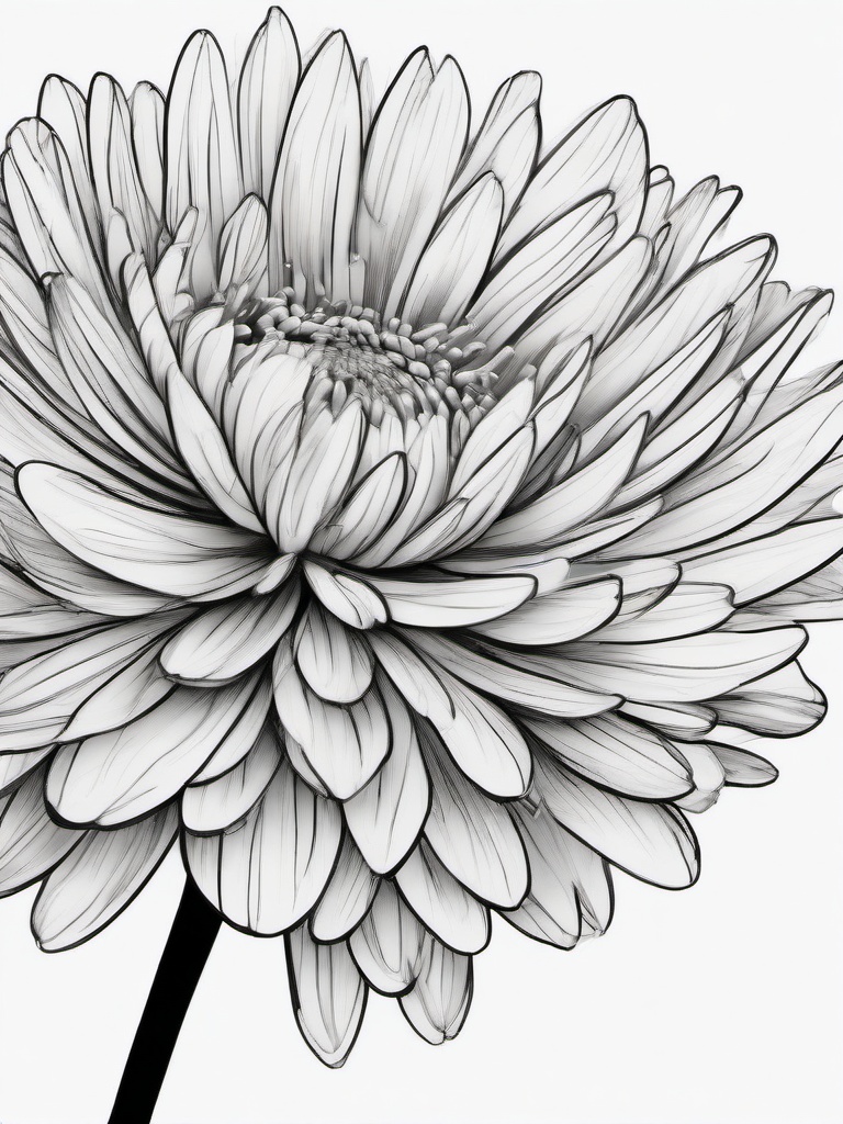 drawing of aster flower  minimal rough scribbles,doodles,black and white