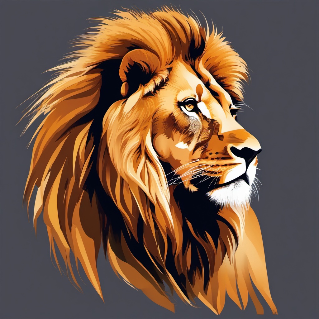 Lion clipart - Majestic carnivore of the African savannah, ,vector color clipart,minimal