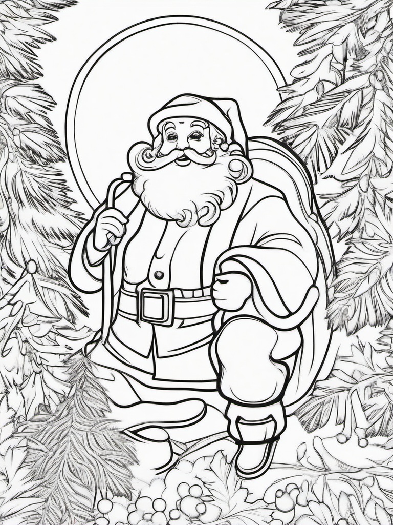 Santa Picture Colouring  outling,coloring pages,black and whit