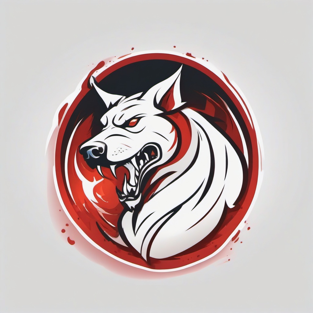 hellhounds  minimalist design, white background, professional color logo vector art