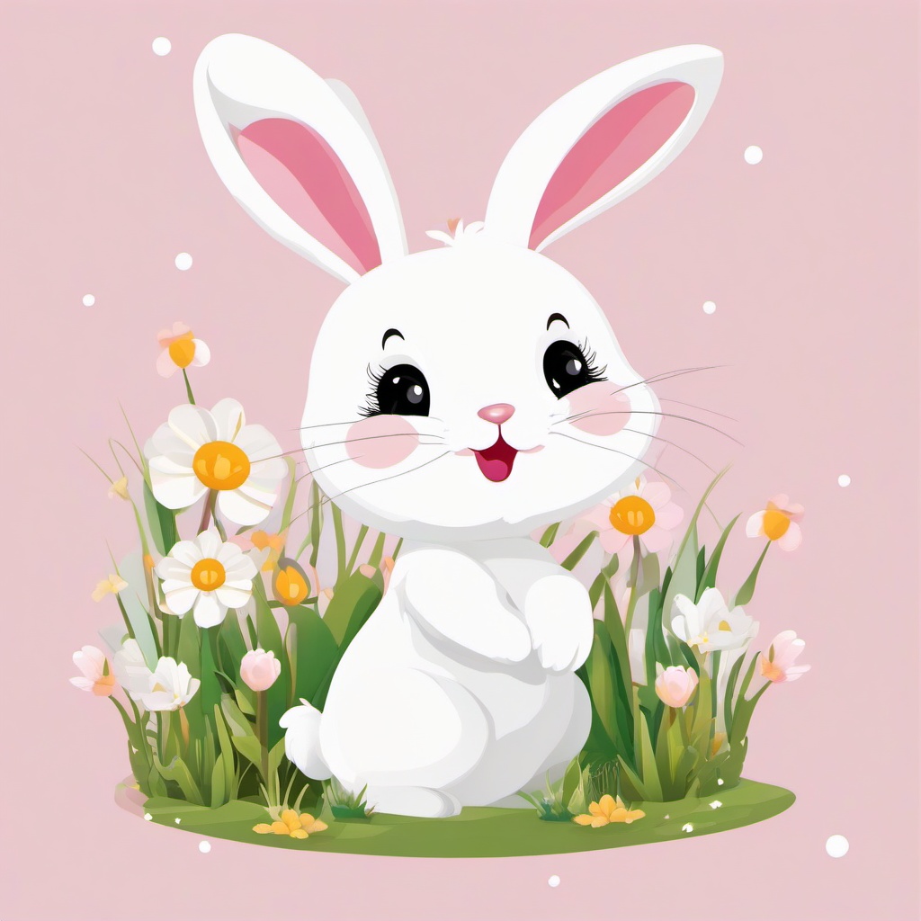 Bunny clipart - bunny in a whimsical cartoon style  