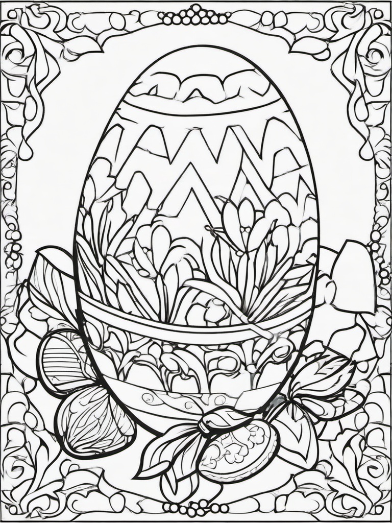 Easter Eggs Coloring Pages - Easter Eggs with bows  simple coloring pages