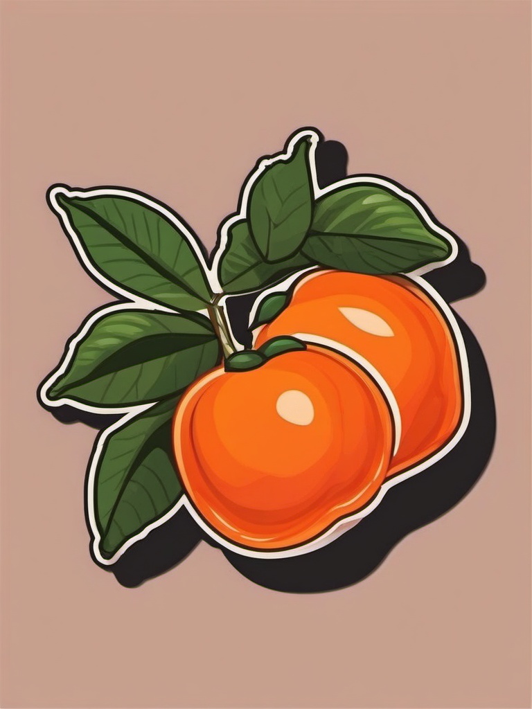 Persimmon Sticker - Sweet and vibrant, a persimmon-colored burst of goodness, , sticker vector art, minimalist design