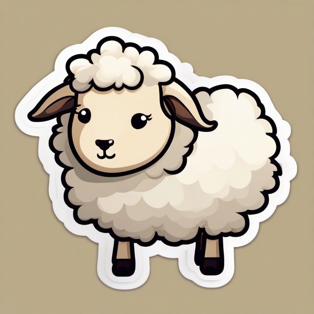 Sheep cartoon - wooly animal with a gentle nature  cartoon sticker style