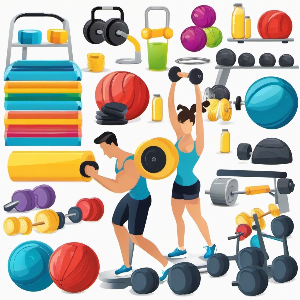 Gym clipart - gym with a fitness theme  clipart