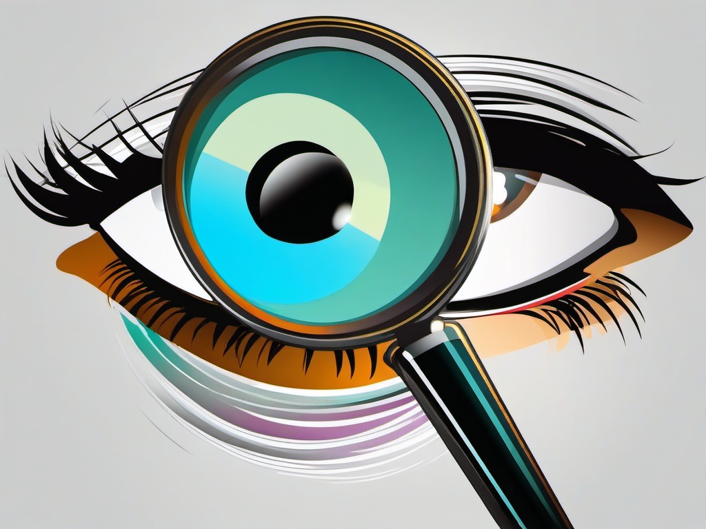 Eyes clipart - eyes looking through a magnifying glass  color,minimalist,vector clipart