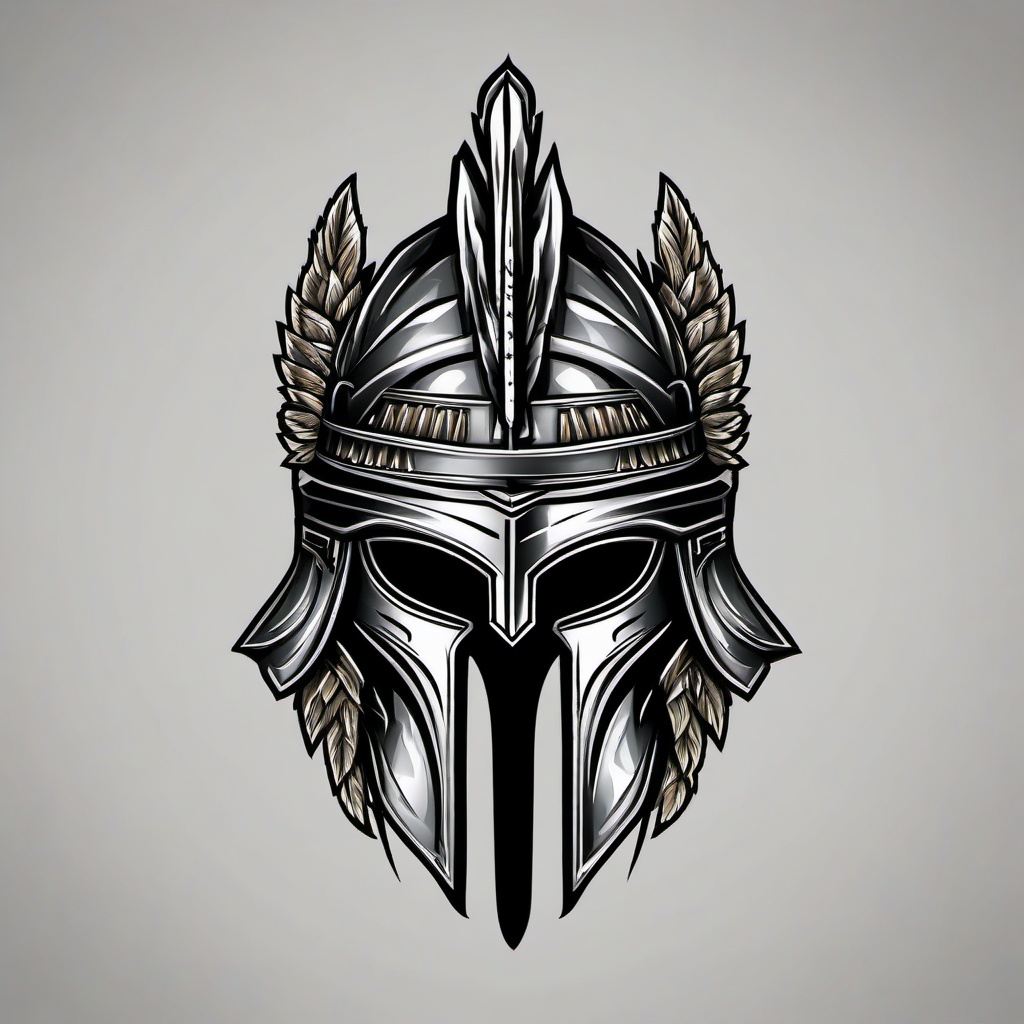 molon labe spartan helmet tattoo  simple vector color tattoo