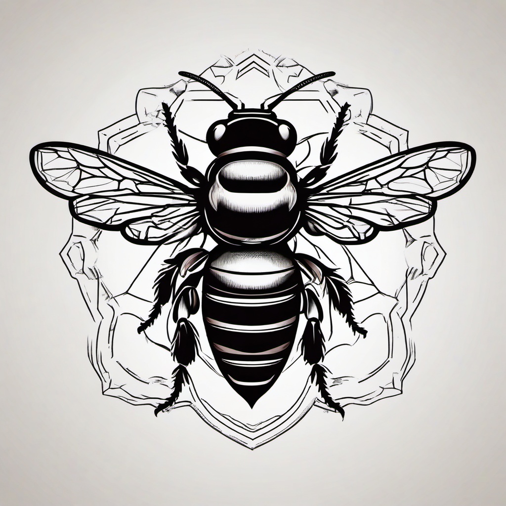 anatomical bee tattoo  vector tattoo design