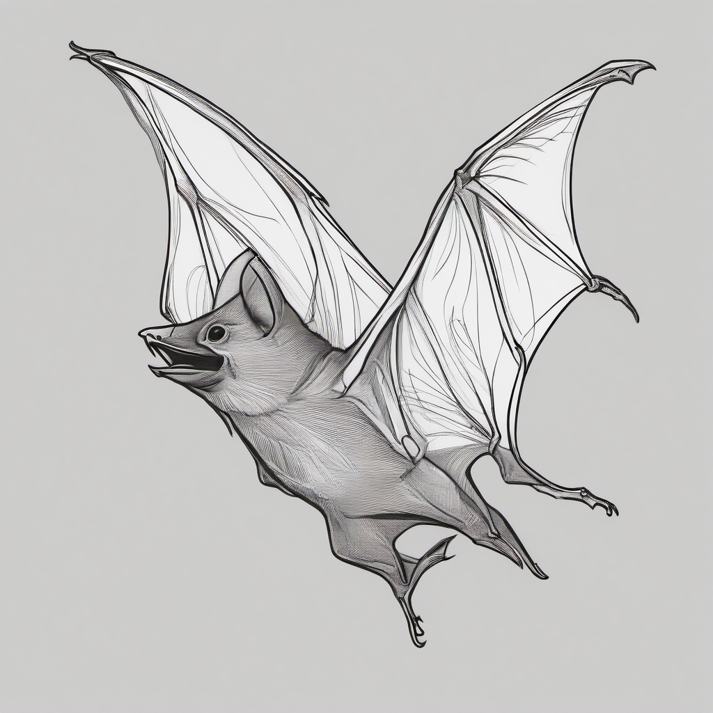 drawing of a South American bat  minimal rough sketch scribbles,doodles,black and white