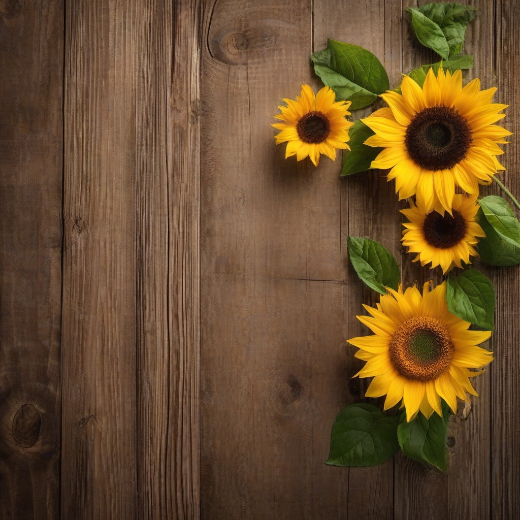 Wood Background Wallpaper - wood and sunflower background  