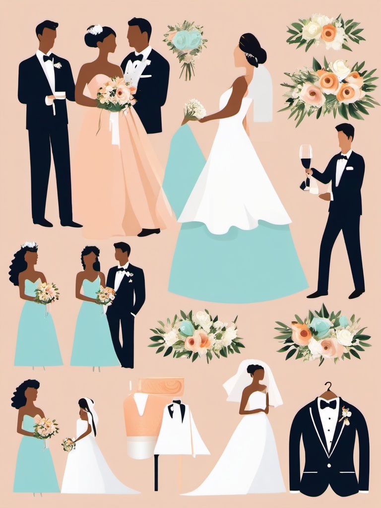 Wedding Photography clipart - Capturing wedding memories, ,vector color clipart,minimal