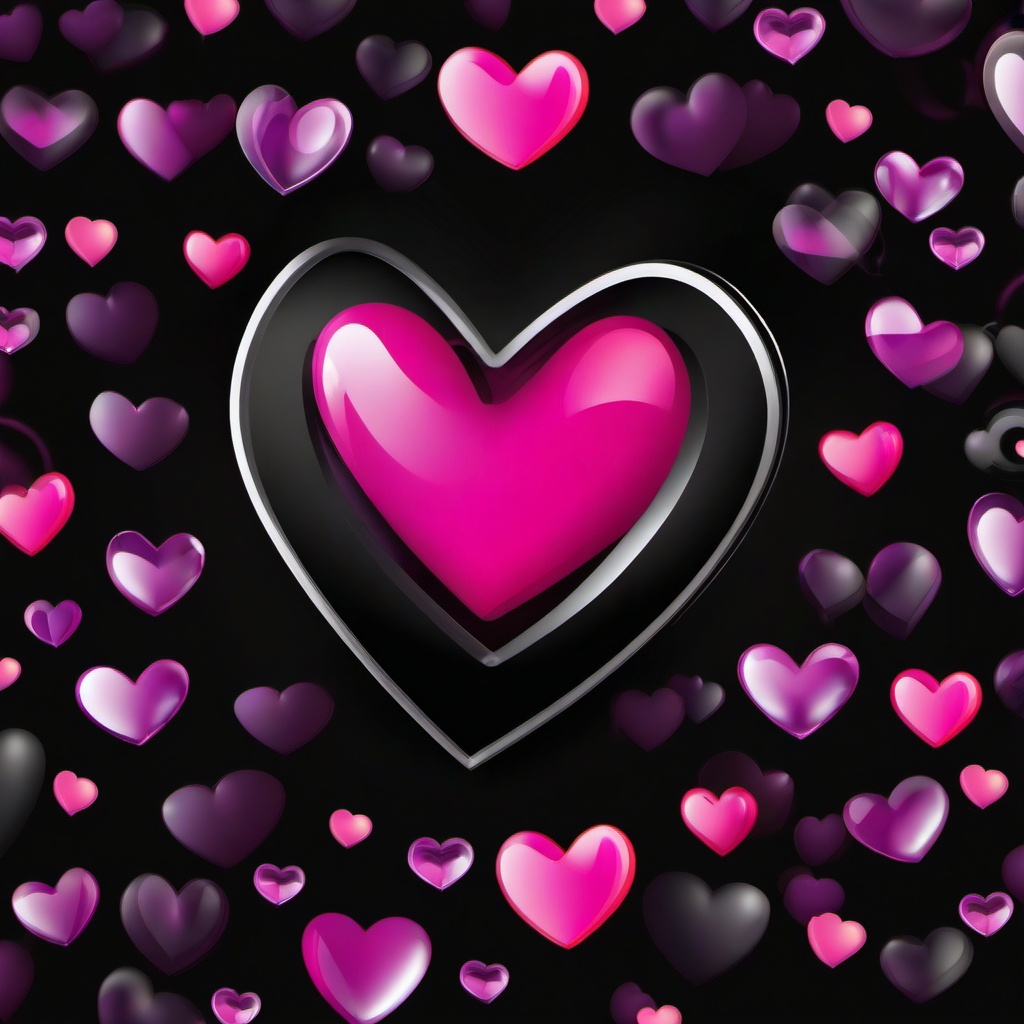 Heart Background Wallpaper - heart emoji black background  