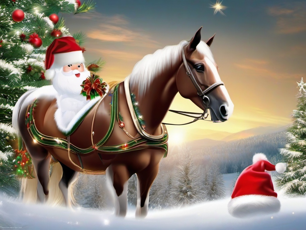 Horse Christmas Wallpaper  