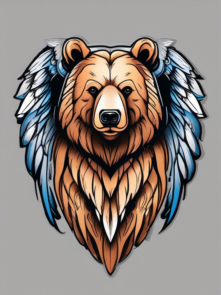 angel bear tattoo designs  simple vector color tattoo