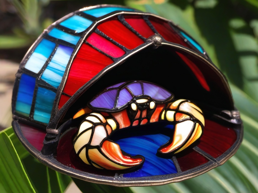 Stained Glass Hermit Crab - Hermit crab in a shell  