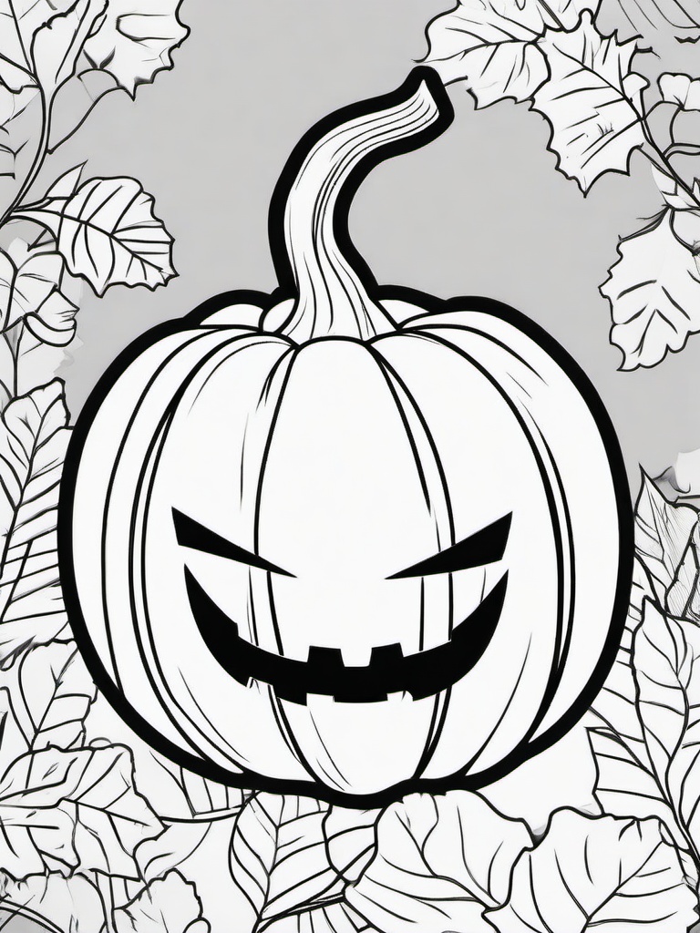 Pumpkin Coloring Pages - Classic Halloween Jack-o'-Lantern  minimal black outline printable sheet, coloring page