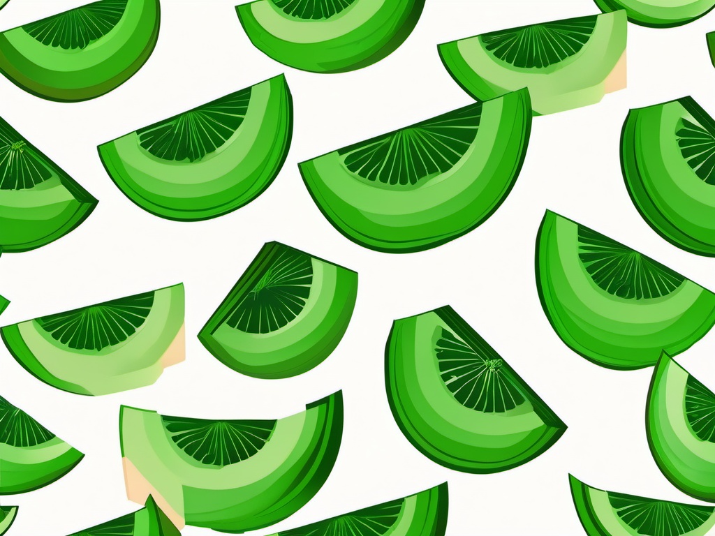 Honeydew Melon Slices Clipart - Slices of fresh honeydew melon.  color vector clipart, minimal style