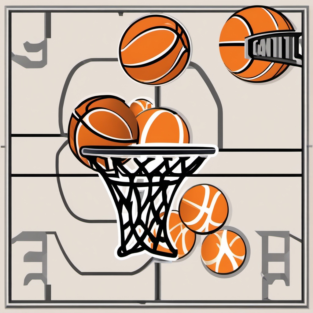 Sport clipart - basketball hoop and ball  vector clipart