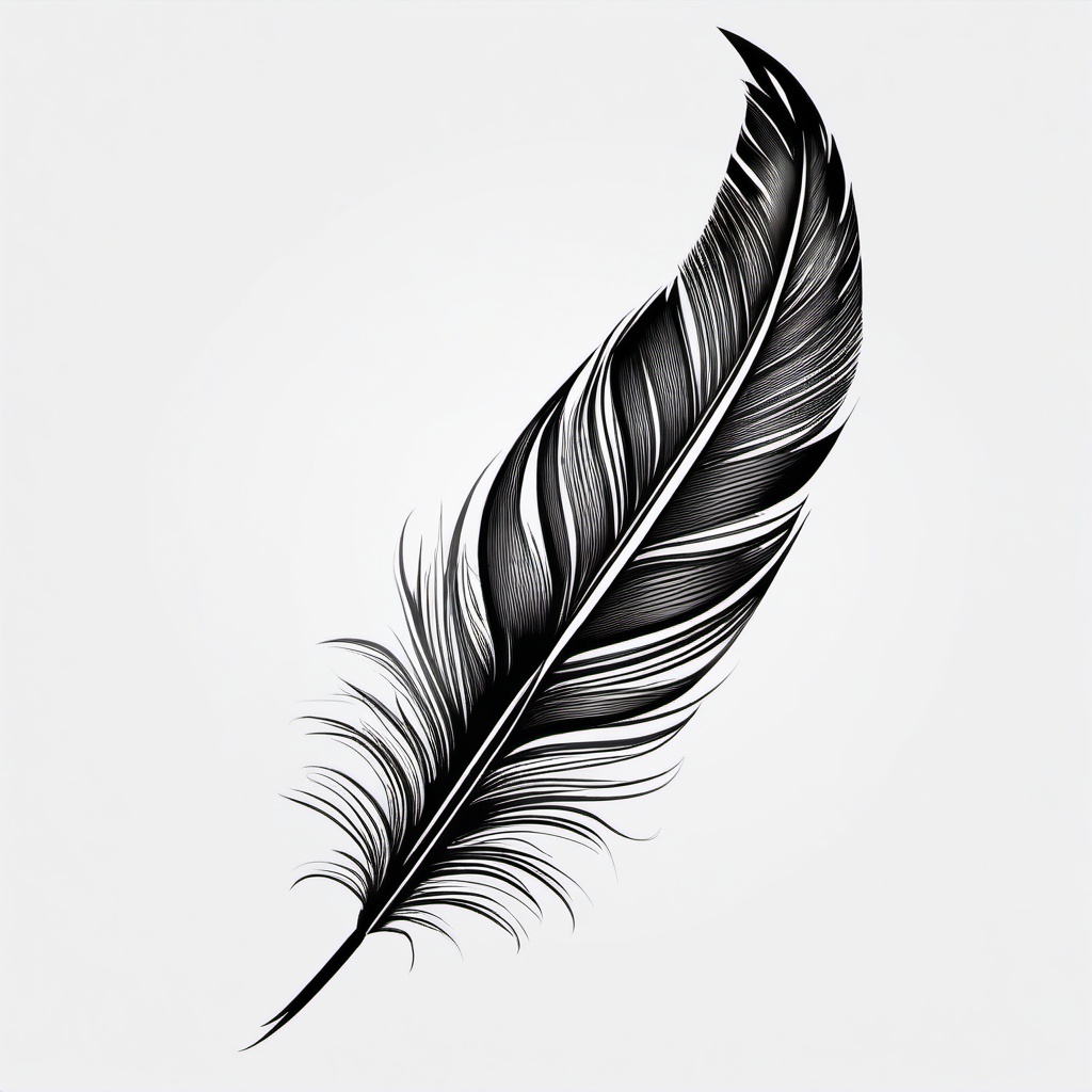 Feather Bracelet Tattoo - Feather design arranged like a bracelet.  simple vector tattoo,minimalist,white background