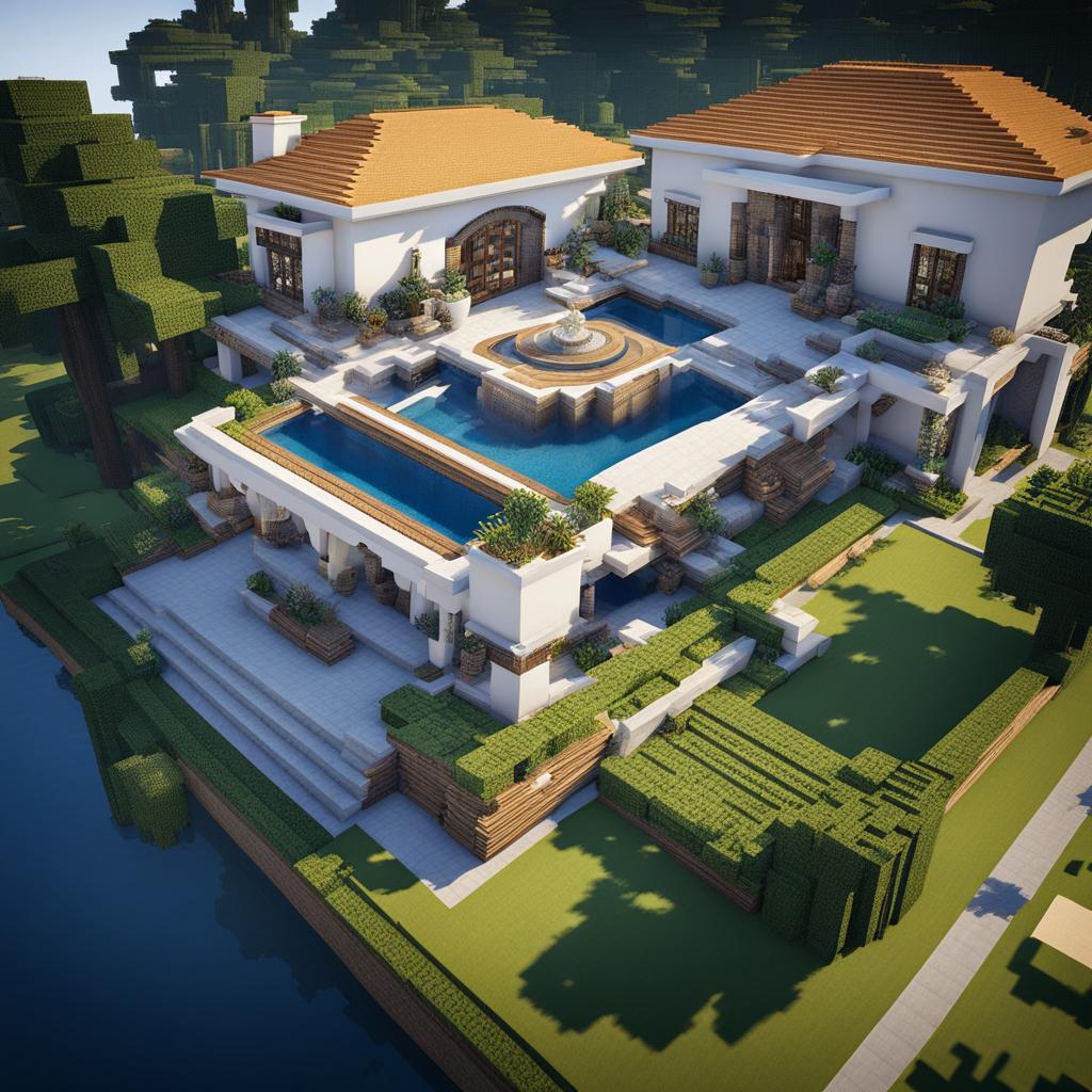 mediterranean-style villa by a serene lake - minecraft house design ideas minecraft block style