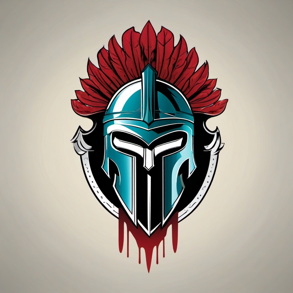 spartan tattoo shield  simple vector color tattoo