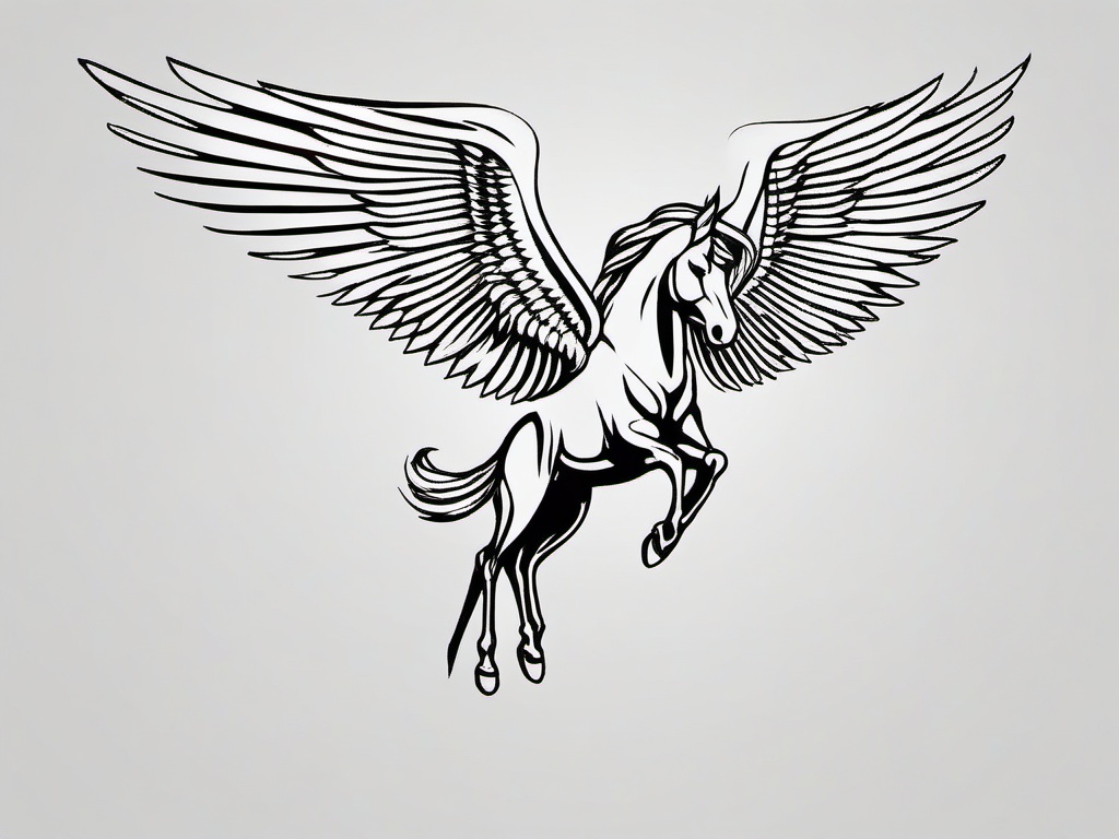 parachute regiment pegasus tattoo  simple tattoo,minimalist,white background