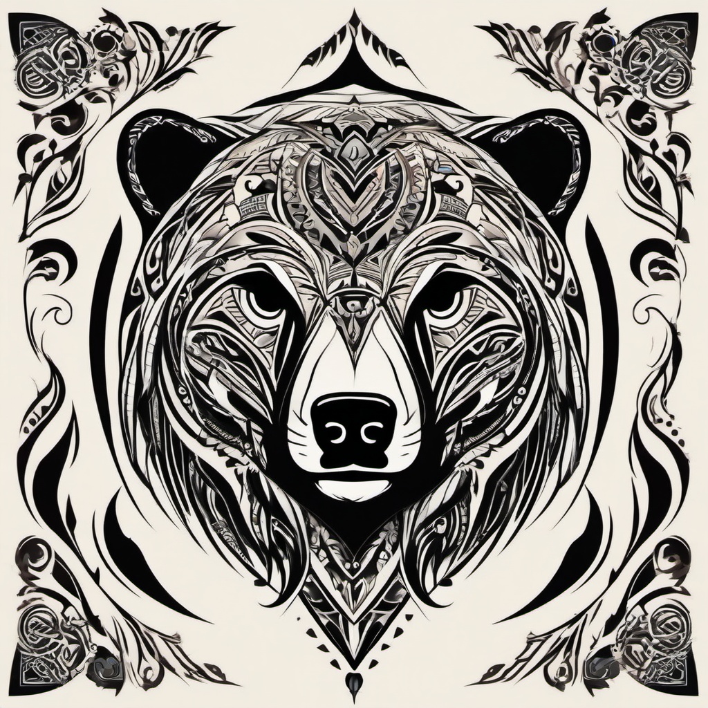 bear tattoo tribal  simple vector color tattoo