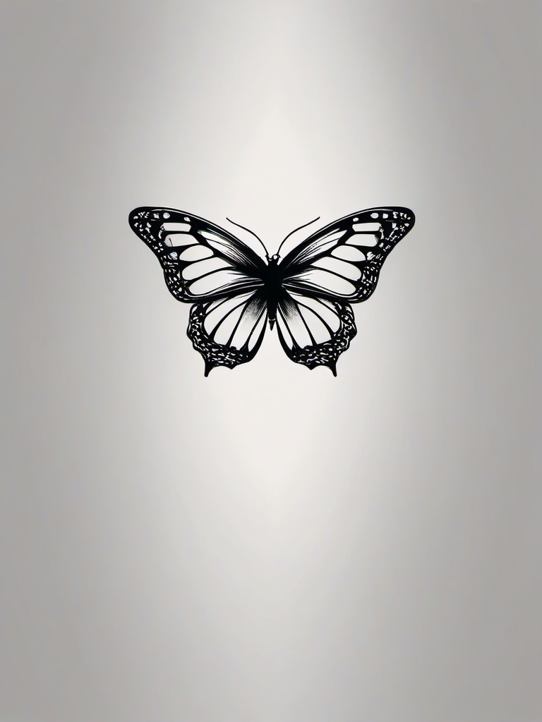 butterfly sternum tattoo small  simple color tattoo, minimal, white background