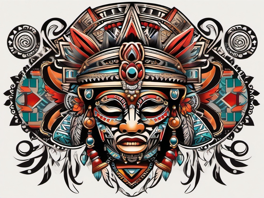 aztec chatta tattoos  simple vector color tattoo