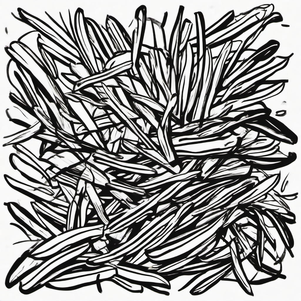 drawing of fries  minimal rough scribbles,doodles,black and white