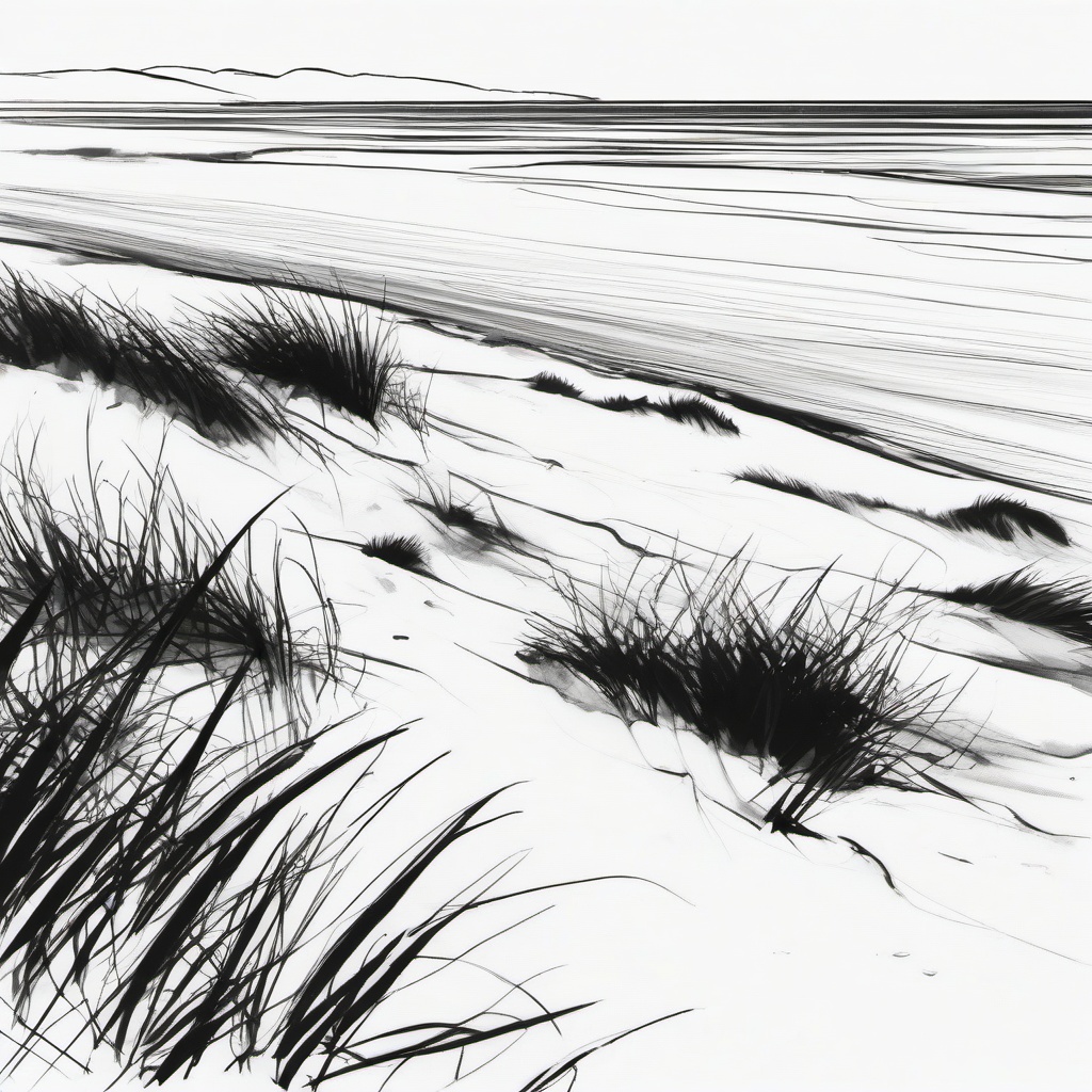 sketch of a beach  minimal rough sketch scribbles,doodles,black and white