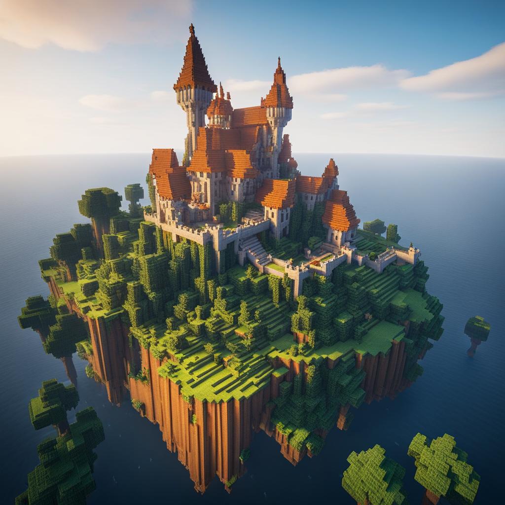 enchanted castle atop a floating island - minecraft house design ideas minecraft block style